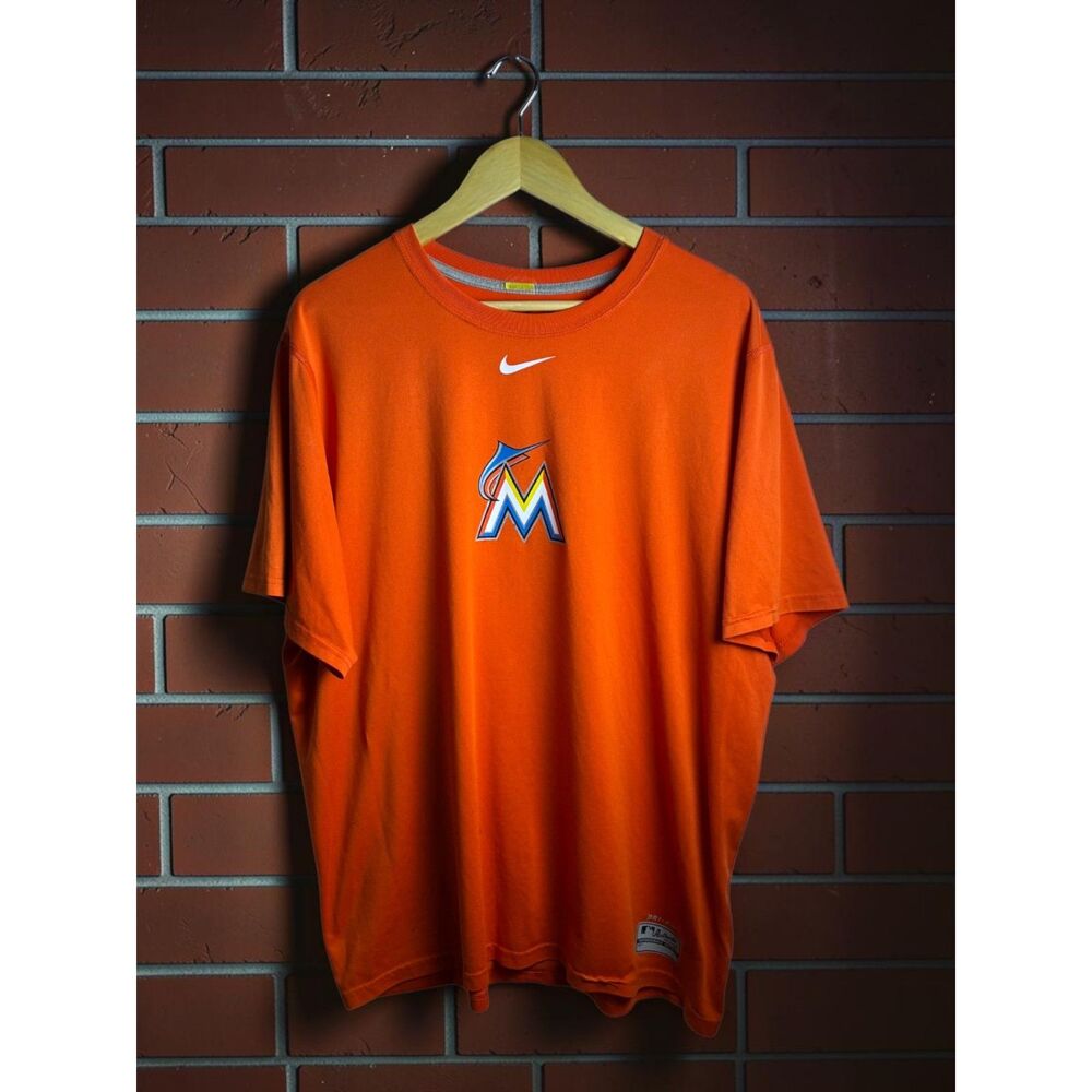 Nike Dri-FIT Miami Marlins Orange Performance T-Shirt Men's XL